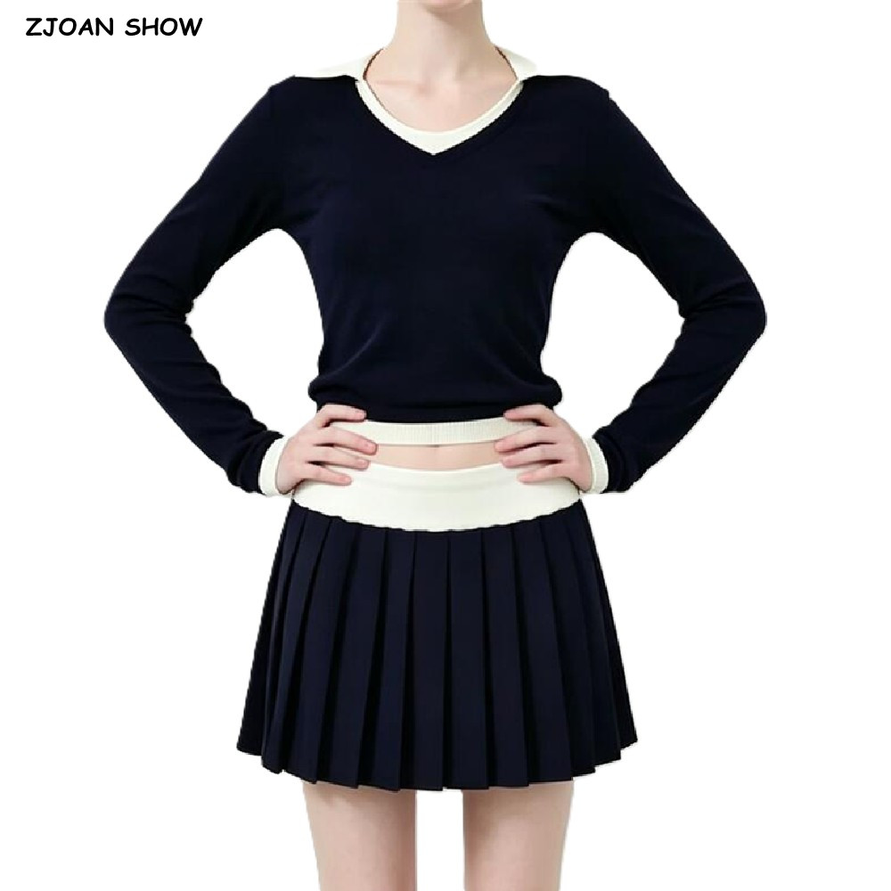 Crop Cardigan Vintage - 2 Parça 1 Takım O Yaka