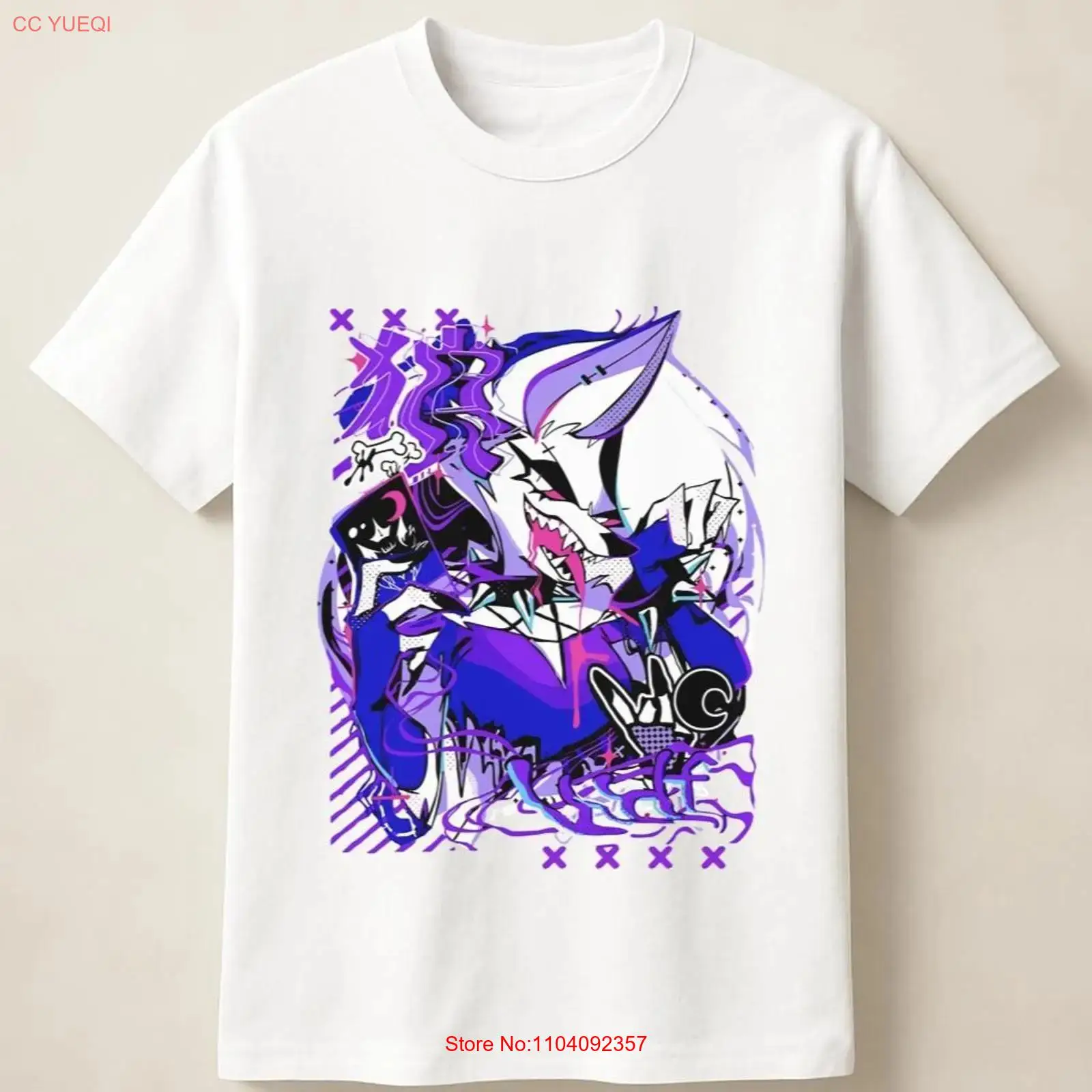 Vintage Fashion Knitwear - Mor Anime Kurt Grafiti Posteri Çığlık