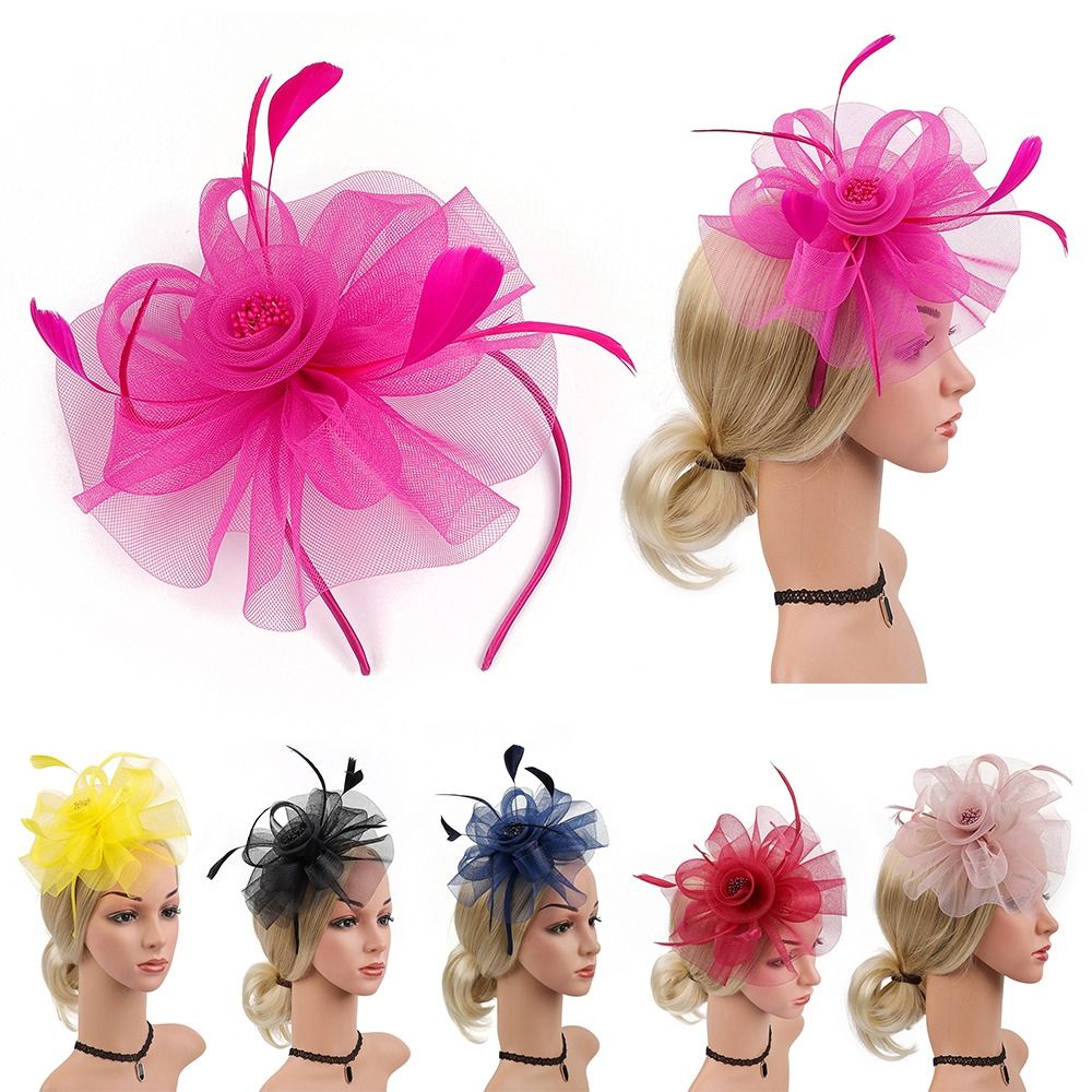 Vintage Fashion Hats - Tüyler şerit Fascinator şapkalar Vintage Mesh
