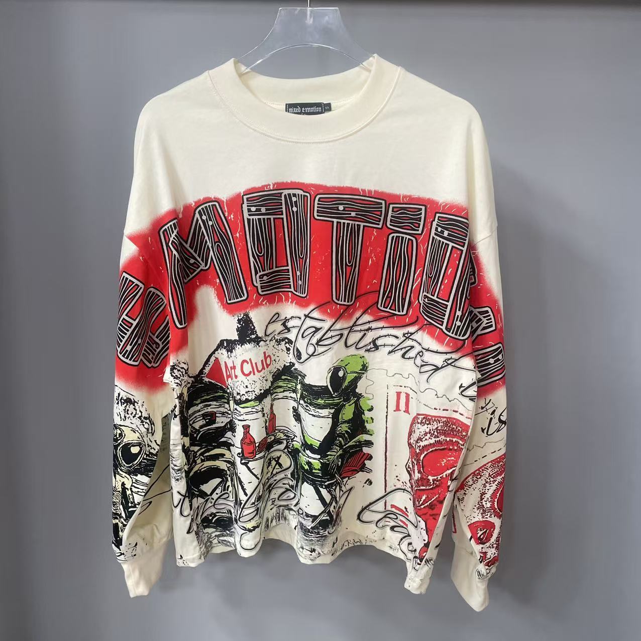 Vintage Fashion - Yüksek Kaliteli Tasarımcı MIXED-EMOTION Uzun Kollu
