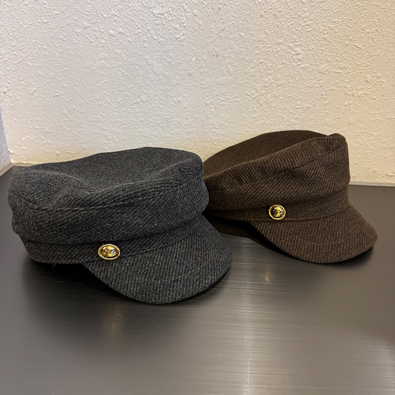 Vintage Fashion Hats - Kadın Yün Vintage Gazeteci Bere Şapka