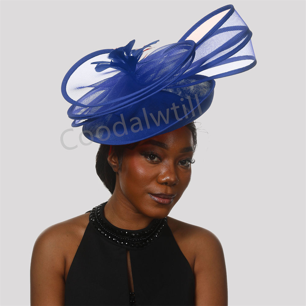 Vintage Fashion Hats - Tüy Derby şapka çiçek Fascinator kadınlar