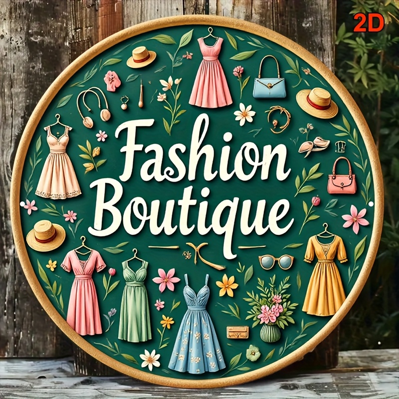 Vintage Fashion Store - Vintage Moda Metal Duvar Tabelası, 20x20cm