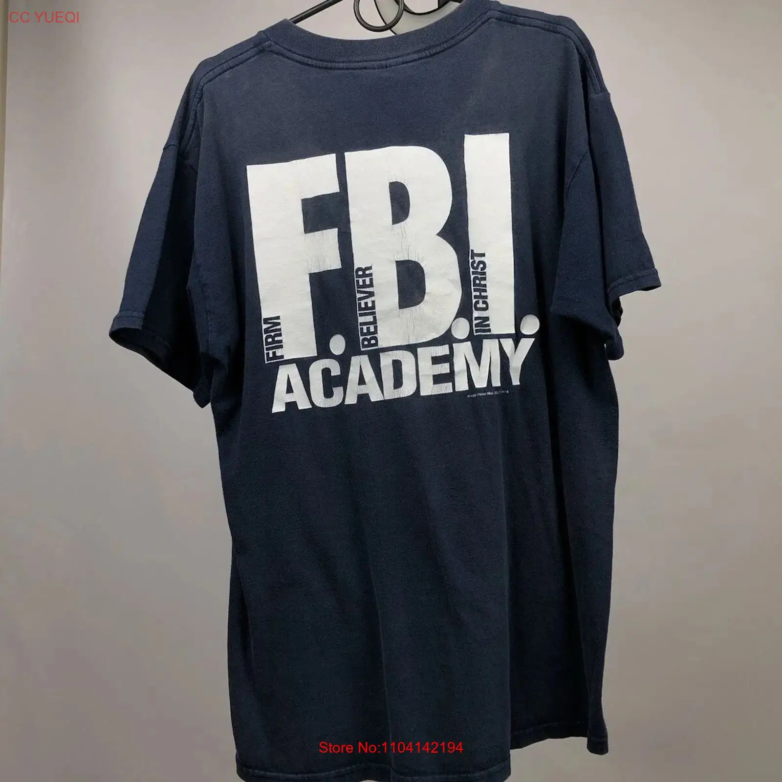 Vintage Fashion Archive - Vintage 80'ler FBI Akademisi Mavi Tişört