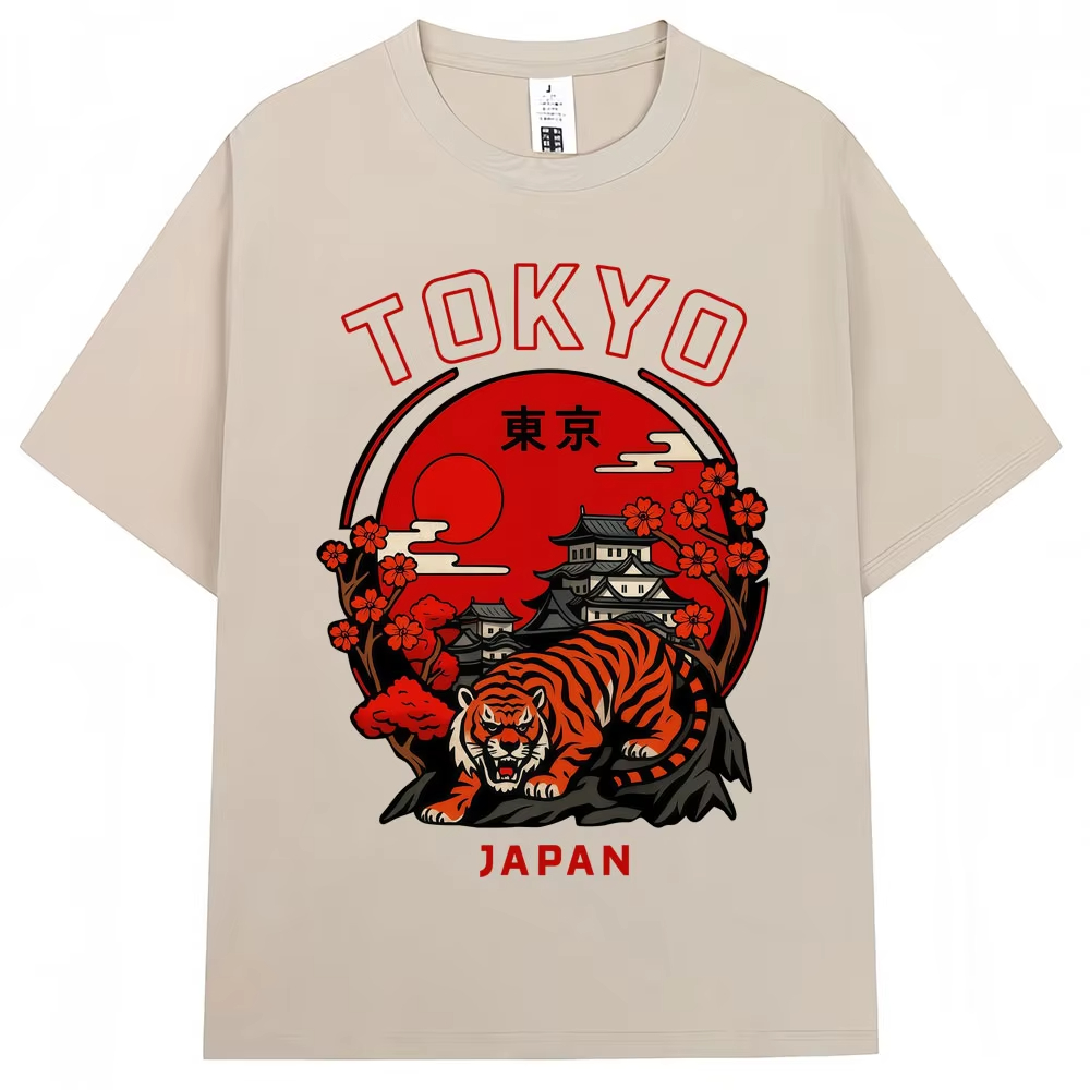 Vintage Fashion In Tokyo - Japon Stili Tokyo Tiger Sakura Grafik