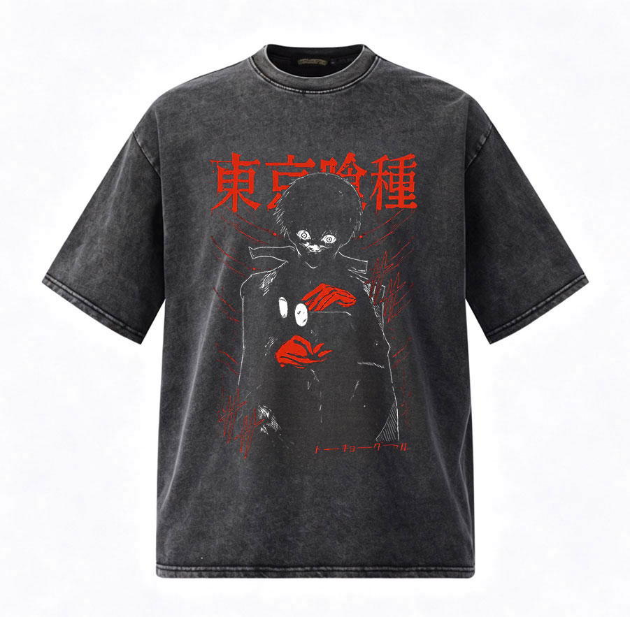 Vintage Fashion In Tokyo - Vintage Yıkanmış Anime Tokyo Ghoul Kaneki