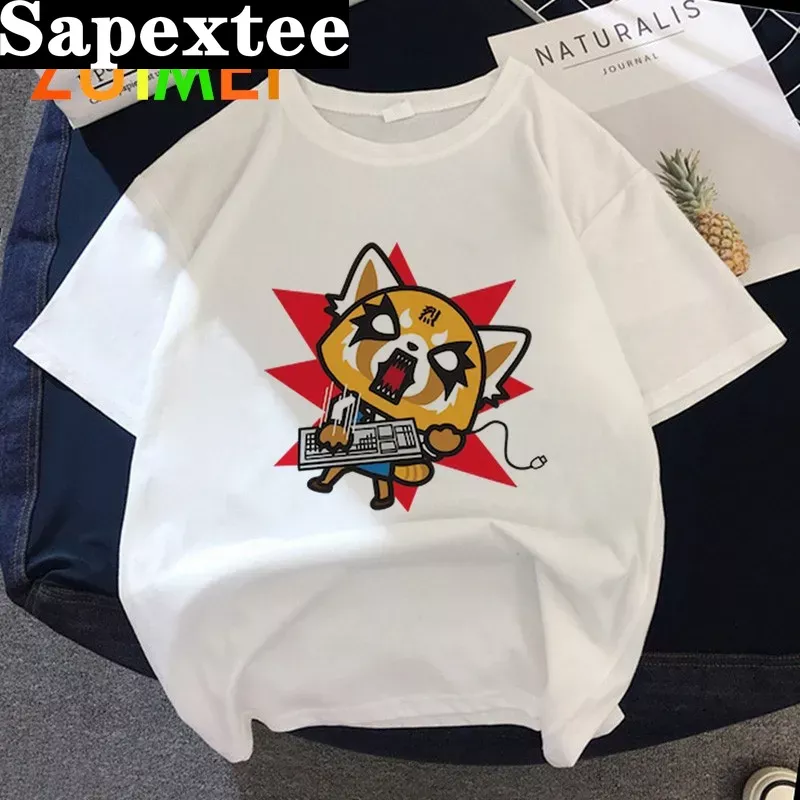 Tie Dye Shirt Vintage - Kadın Anime japon Aggretsuko Harajuk baskı