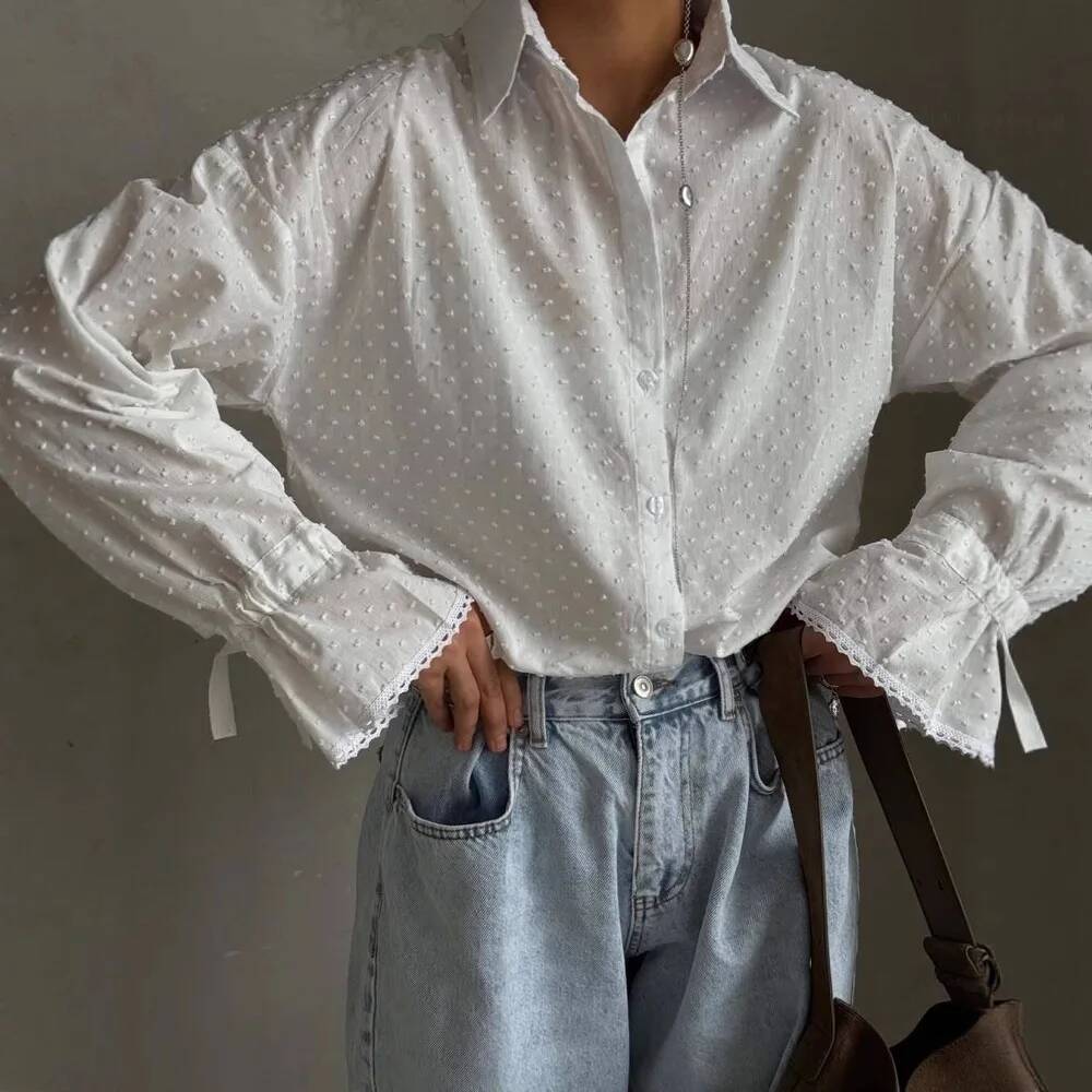 Crochet Top Boho - Tek Göğüslü Hırka Pamuk Bluz kadın