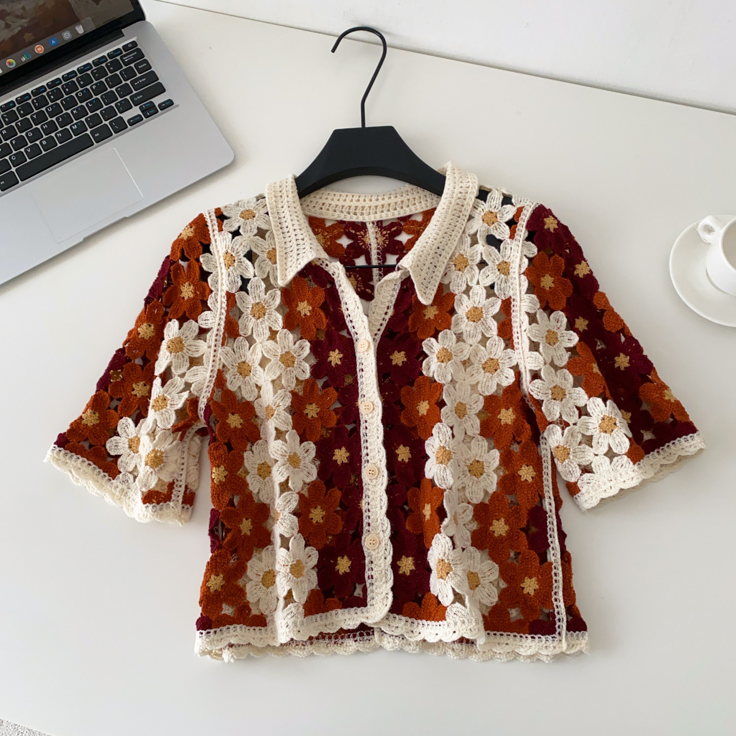 Kadın Çiçekli Tığ İşi Hırka Po - Crochet Top Boho incelemesi ve fiyatı