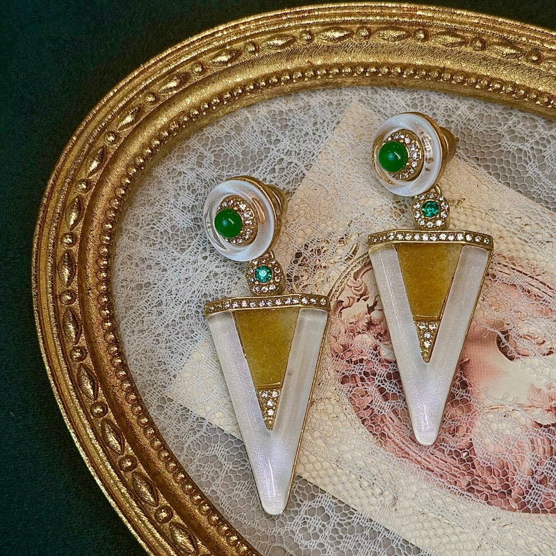 Vintage Yeşil Sırlı Buzul Beya - Vintage Fashion Jewelry Brands incelemesi ve fiyatı