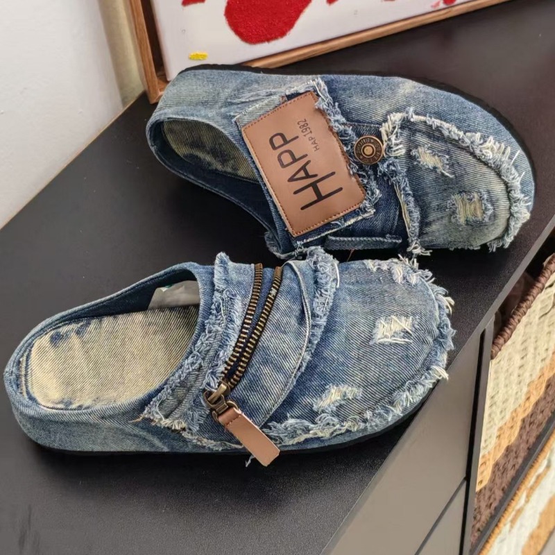 Yıkanmış Kot Kumaş Metal Burun - Vintage Old Fashion incelemesi ve fiyatı