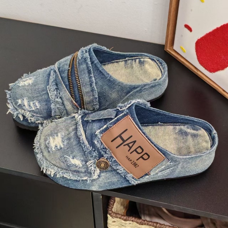 Yıkanmış Kot Kumaş Metal Burun - Vintage Old Fashion incelemesi ve fiyatı