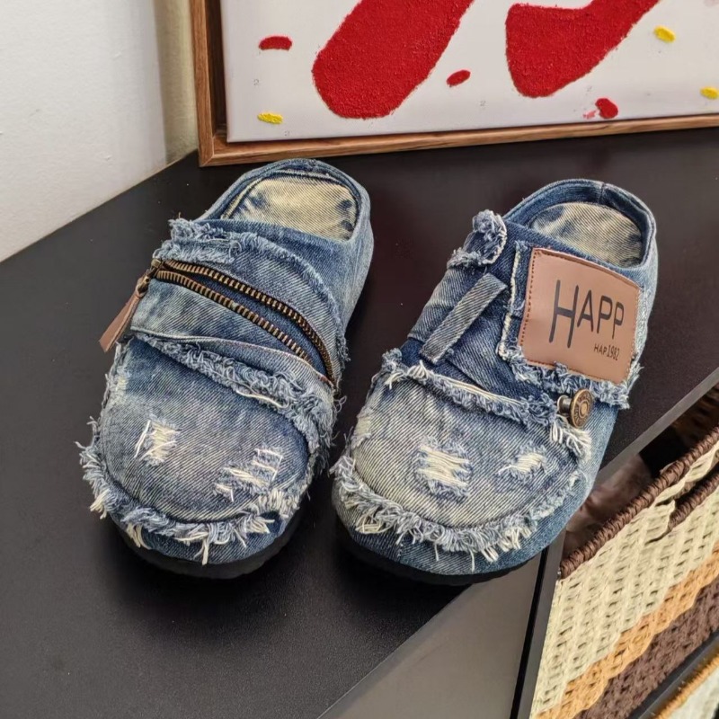 Yıkanmış Kot Kumaş Metal Burun - Vintage Old Fashion incelemesi ve fiyatı