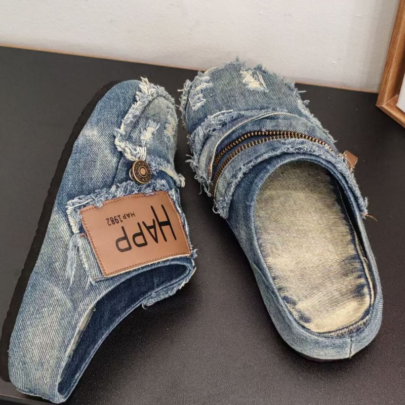 Yıkanmış Kot Kumaş Metal Burun - Vintage Old Fashion incelemesi ve fiyatı