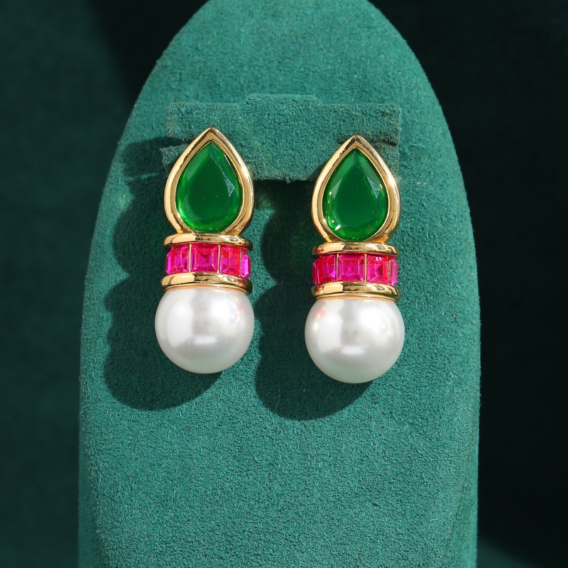 Vintage Yeşil Cam Pembe Zirkon - Vintage Fashion Jewelry Brands incelemesi ve fiyatı