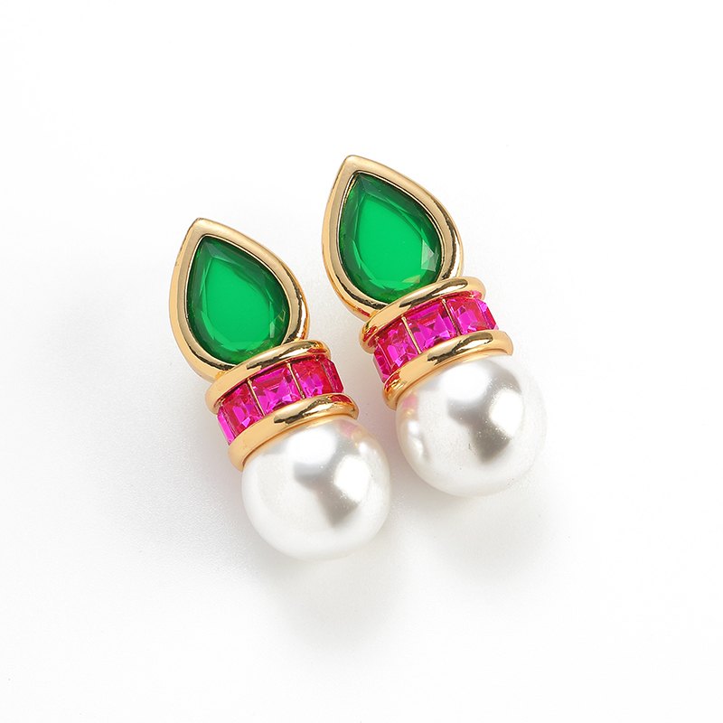Vintage Yeşil Cam Pembe Zirkon - Vintage Fashion Jewelry Brands incelemesi ve fiyatı