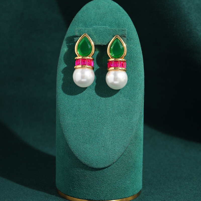 Vintage Yeşil Cam Pembe Zirkon - Vintage Fashion Jewelry Brands incelemesi ve fiyatı