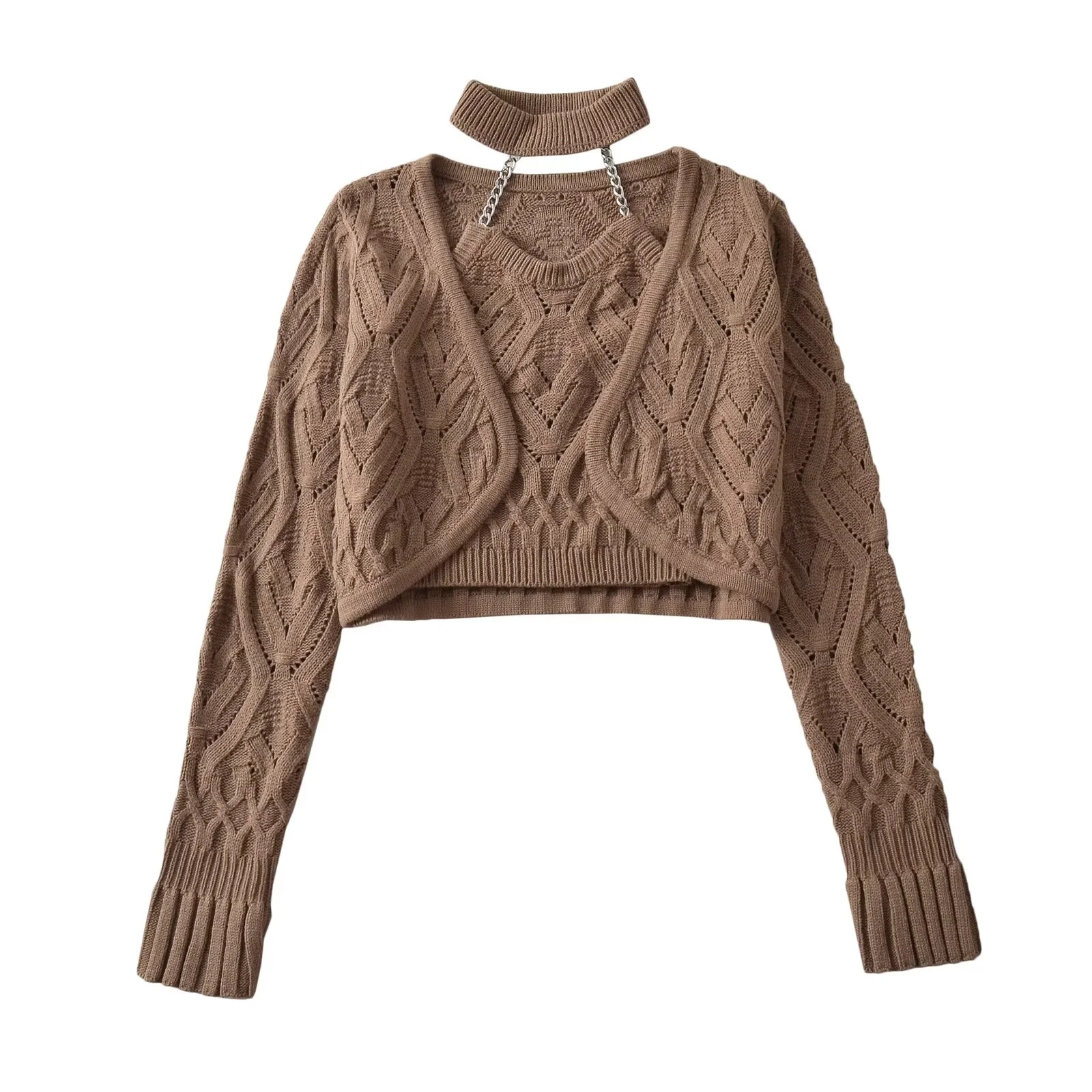 Kadınlar Siyah Halter Kırpılmı - Crop Cardigan Vintage incelemesi ve fiyatı