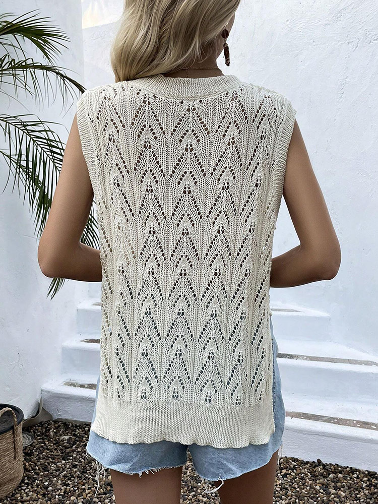 Kadın Bej Tığ İşi Yelek Üst V  - Crochet Top Boho incelemesi ve fiyatı