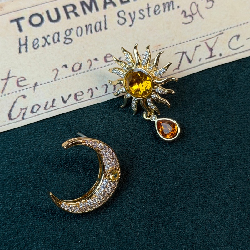 Vintage Sarı Kristal Güneş Ay  - Vintage Fashion Jewelry Brands incelemesi ve fiyatı