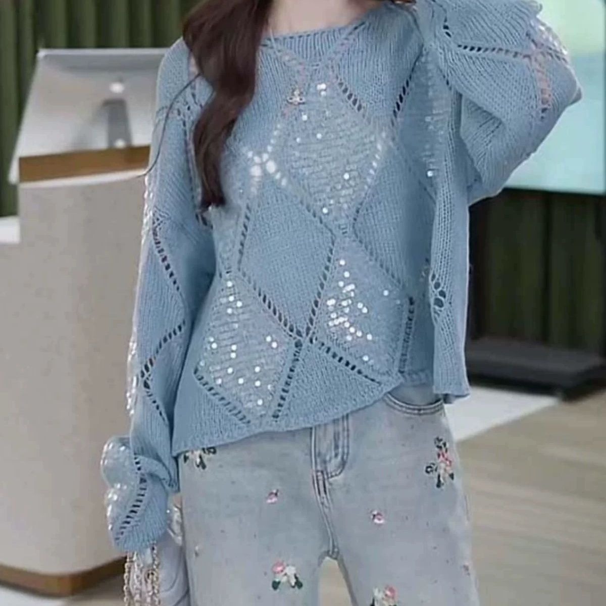 Kadın Boho Chic Uzun Kollu O-Y - Crochet Top Boho incelemesi ve fiyatı