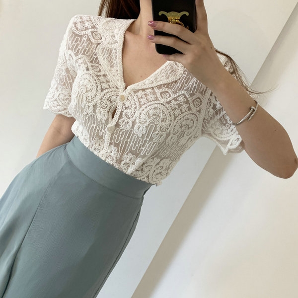 Şeffaf nakış dantel bluz kapak - Crochet Top Boho incelemesi ve fiyatı
