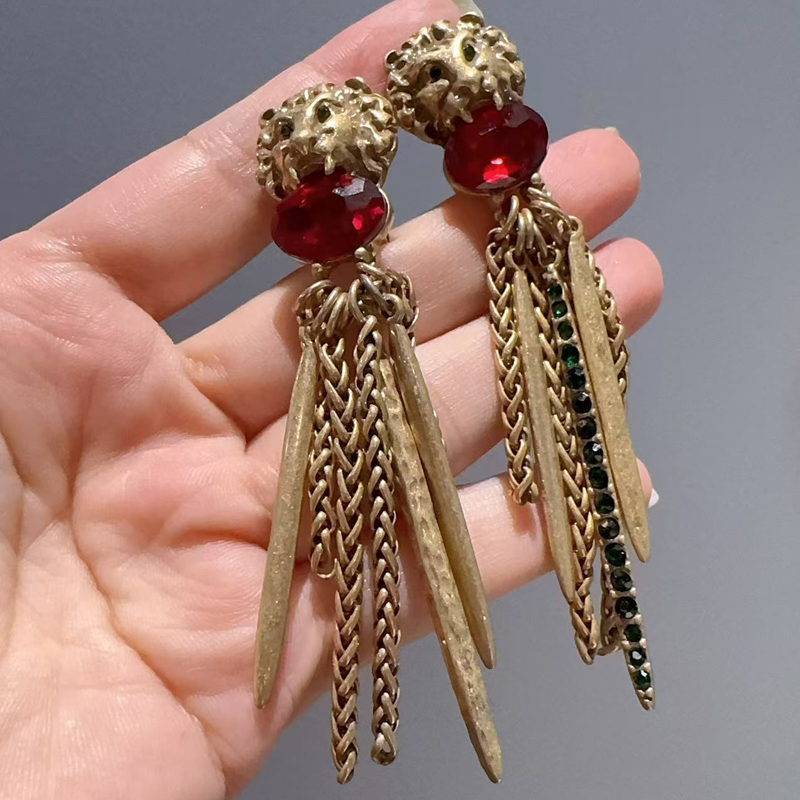 Vintage Aslan Kafası Kırmızı H - Vintage Fashion Jewelry Brands incelemesi ve fiyatı