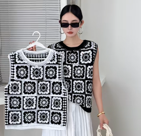 Büyükanne karesi tığ işi üst k - Crochet Top Boho incelemesi ve fiyatı